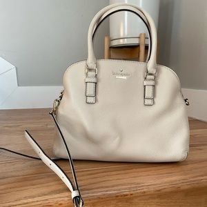 Kate Spade White Parchment Street Style Crossbody Satchel Bag